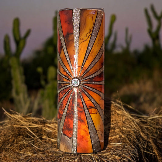Sunburst Tumbler 30 oz. Stainless Steel with lid and straw