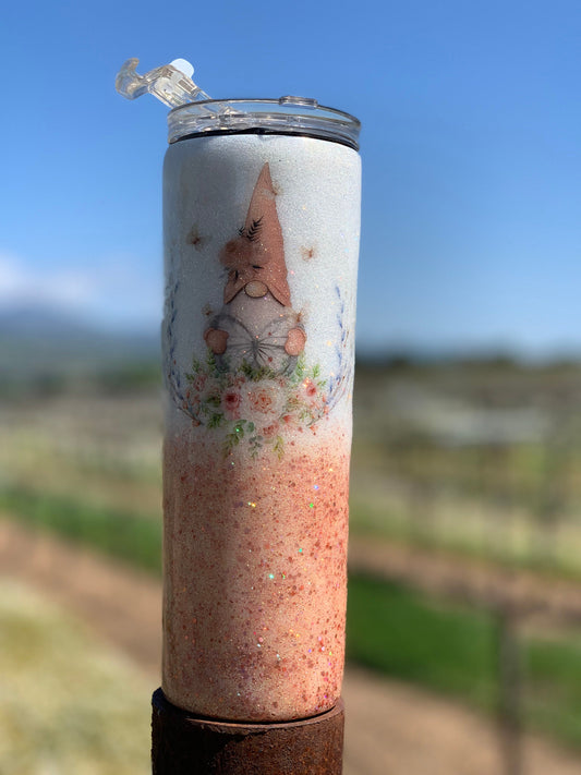 Spring Gnome 30 oz. stainless steel tumbler with lid and straw