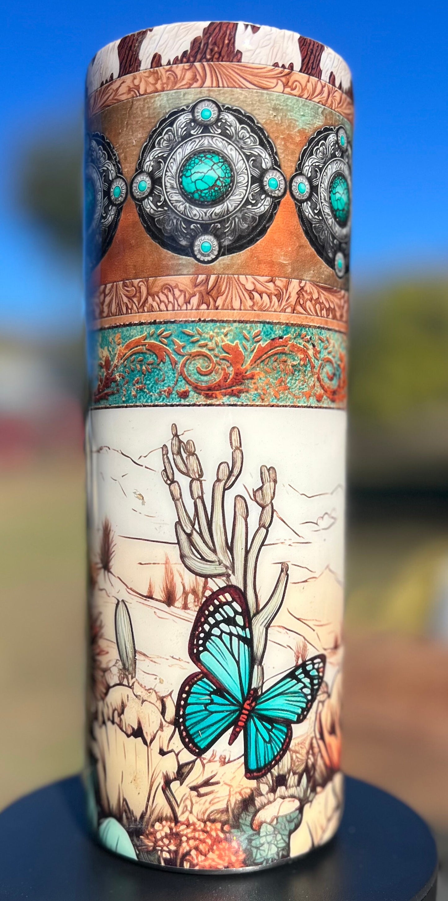 Western desert tumbler 20 oz stainless steel