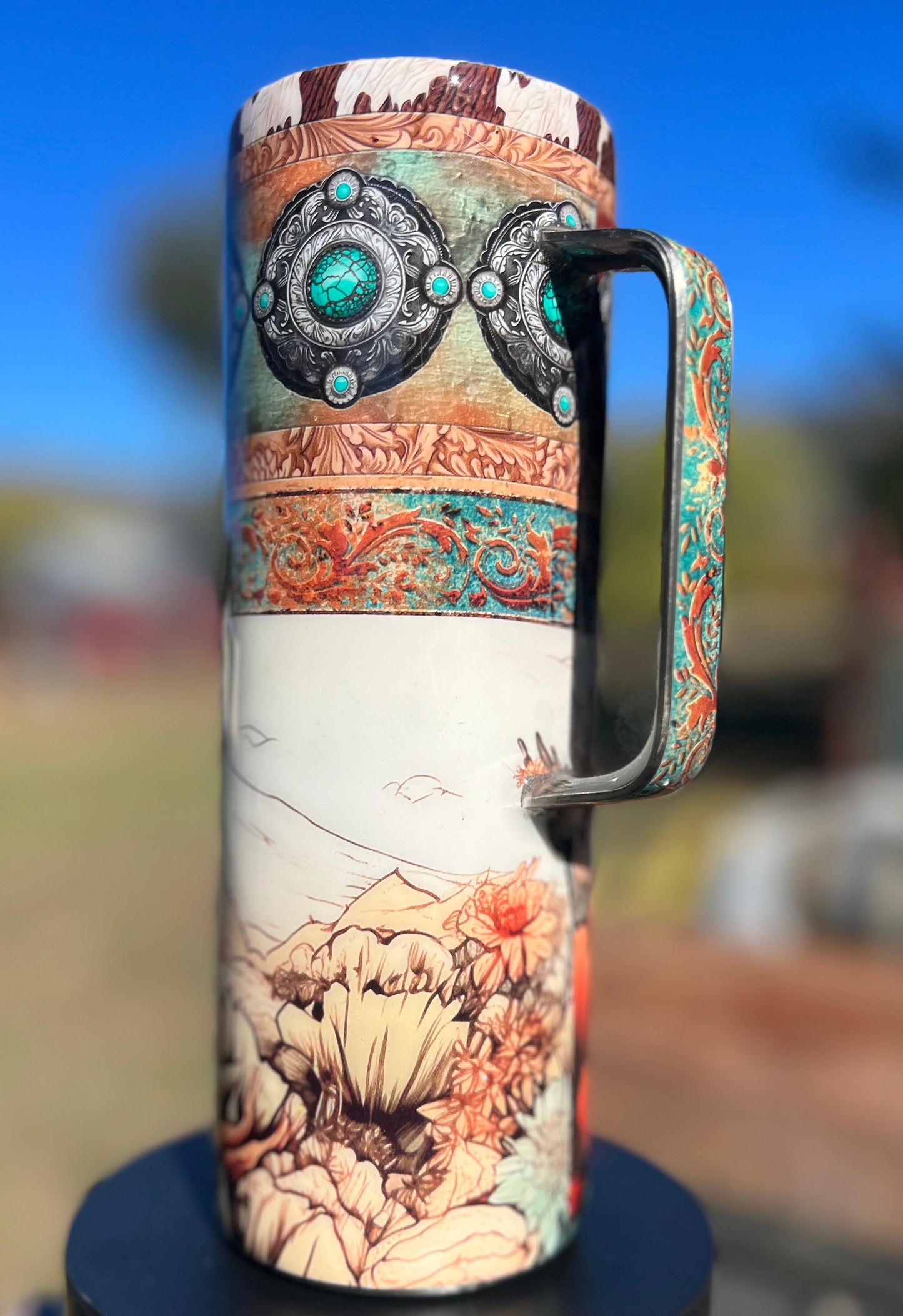 Western desert tumbler 20 oz stainless steel