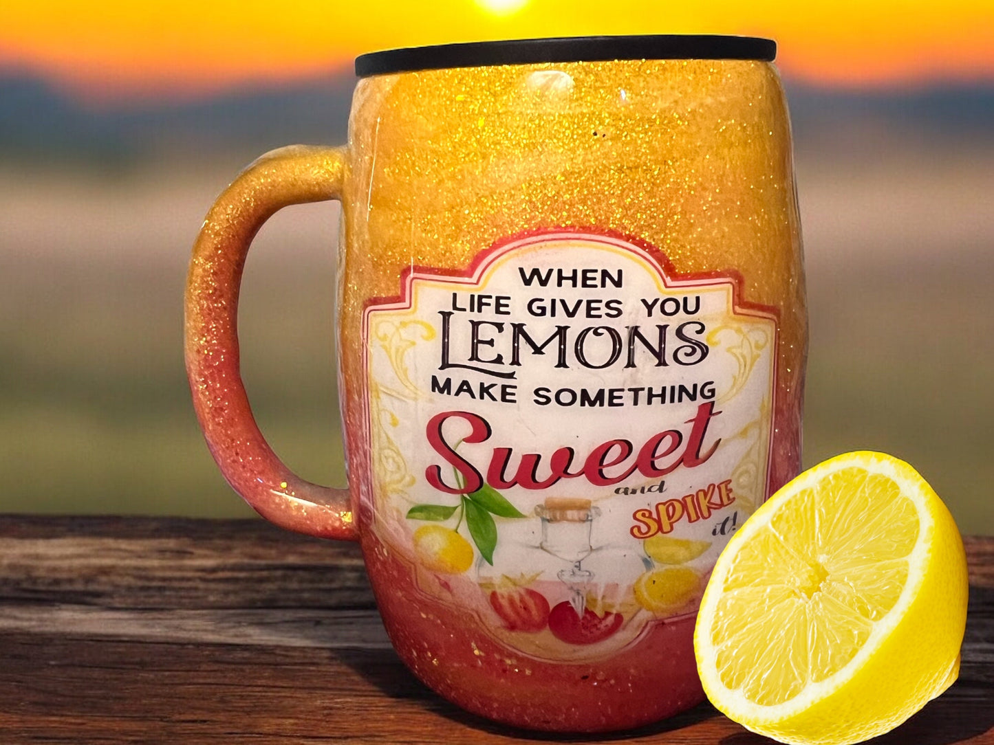 When life gives you lemons... Coffee / Cocktail 15 oz. tumbler Stainless Steel